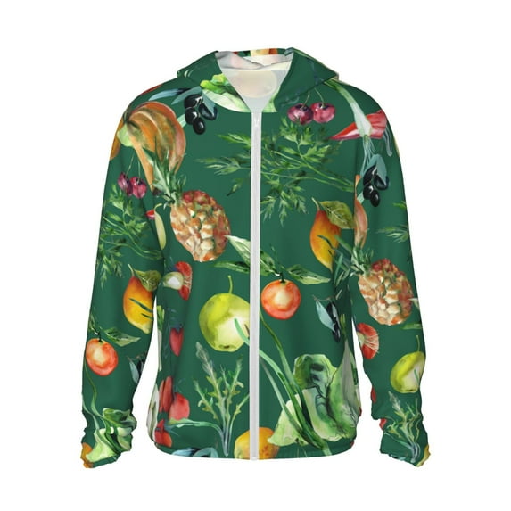 Kll Vegan Print Men'S Women’s Upf 50+ Sun Protection Outdoor Hoodie Jacket Long Sleeve Fishing Hiking Performance Shirt- Xx-Large