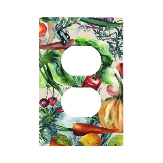 Kll Vegan1 Wall Plate,Gloss Finish,Standard Size 1 - 5" X 3", Polycarbonate Thermoplastic,Electric Receptacle Plug Covers