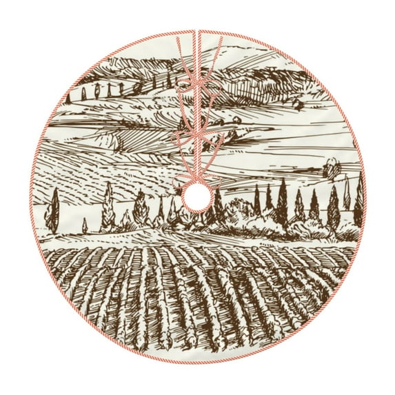 Kll Vineyard Landscape 1 Christmas Tree Skirt 48",Party Decorations Farmhouse For Christmas Decorations Holiday Party