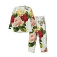 thumbnail image 1 of Kll Vintage Bike Flower Butterfly Sleepwear Mens Flannel Pajamas,Long Cotton Pj Set, 1 of 9