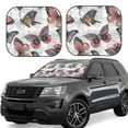 thumbnail image 1 of Kll Vintage Butterflies Windshield Sun Shade 2-Piece Foldable Car Front Window Sunshade For Most Sedans Suv Truck - Auto Sun Blocker Visor Protector Blocks Max Uv Rays - Small, 1 of 7