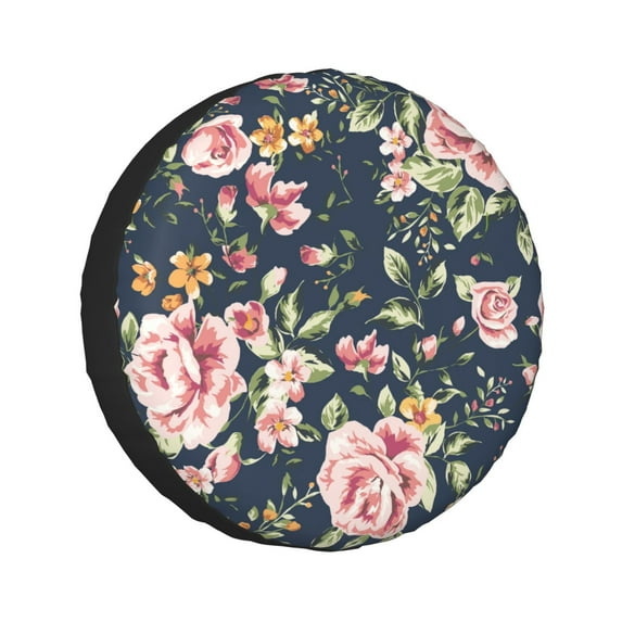 Kll Vintage Floral Tire Cover,Universal Wheel Tire Cover For Trailer, Rv, Suv, Truck,Camper And Many Vehicle,(17 Inch)