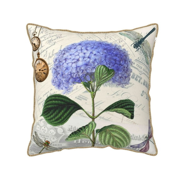 Kll Vintage Flower Decorative Throw Pillow Covers Velvet Soft For Couch Sofa Bedroom Living Room Outdoor -20"X20"