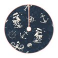 thumbnail image 1 of Kll Vintage Marine Christmas Tree Skirt 48",Party Decorations Farmhouse For Christmas Decorations Holiday Party, 1 of 8