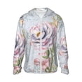 thumbnail image 1 of Kll Vintage Rose Print Men'S Women’s Upf 50+ Sun Protection Outdoor Hoodie Jacket Long Sleeve Fishing Hiking Performance Shirt- Large, 1 of 8