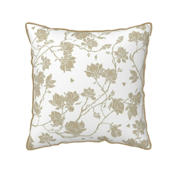 Kll Vintage Stylized White Color Decorative Throw Pillow Covers Velvet Soft For Couch Sofa Bedroom Living Room Outdoor -18"X18"