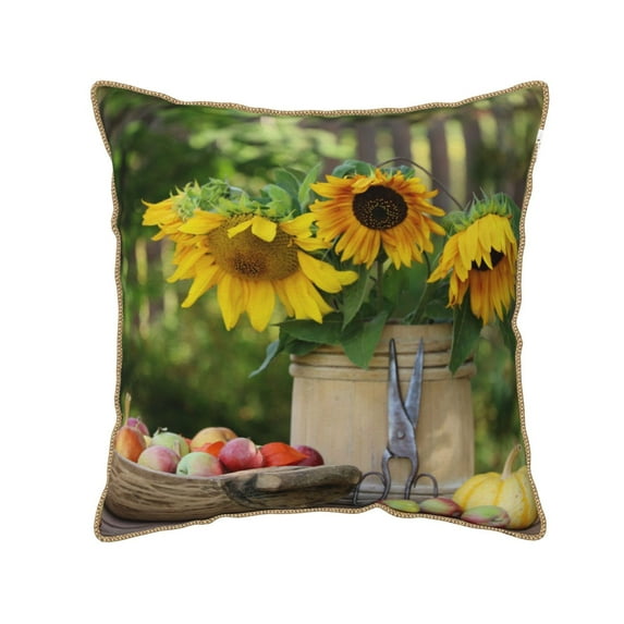 Kll Vintage Wooden Bucket Decorative Throw Pillow Covers Velvet Soft For Couch Sofa Bedroom Living Room Outdoor -20"X20"