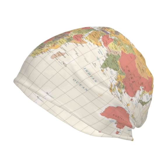 Kll Vintage World Map1 Winter Fall Beanie Knit Hats For Men & Women - Warm & Soft Stylish Toboggan Caps For Cold Weather
