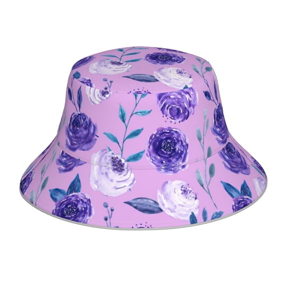 Kll Violet Bucket Hat For Women Men Packable Travel Beach Sun Hat Outdoor Rave Accessories Reflective Fisherman Cap