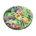 thumbnail image 1 of Kll Watercolor Blooming Cactus Round Bar Chair Cushion Cover 12 Inch,Bar Stool Protector With Elastic, Soft Washable, 1 of 7