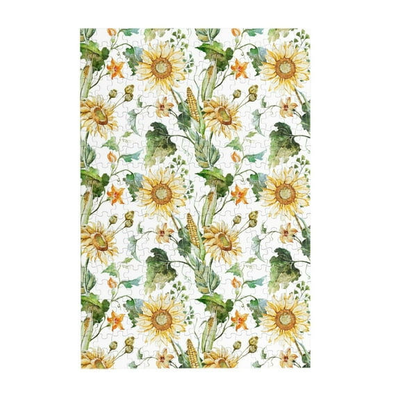 Kll Watercolor Bright Sunflowers - 300 Piece Jigsaw Puzzle For Adult And Teenagers Family Educational Game Toys 300pcs