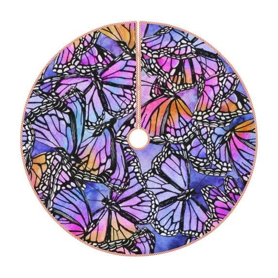 Kll Watercolor Butterflies Christmas Tree Skirt 30",Party Decorations Farmhouse For Christmas Decorations Holiday Party