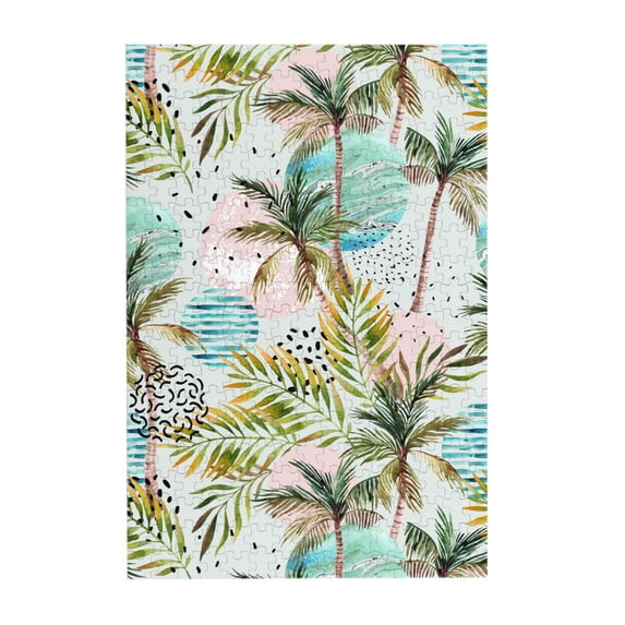 Kll Watercolor Palm Tree - 300 Piece Jigsaw Puzzle For Adult And Teenagers Family Educational Game Toys 300pcs