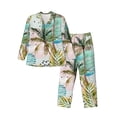 thumbnail image 1 of Kll Watercolor Palm Tree Sleepwear Mens Flannel Pajamas,Long Cotton Pj Set, 1 of 9