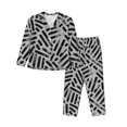 thumbnail image 1 of Kll Weave Geometric Print Women'S Long Sleeve Pajamas With Pants Sleepwear Loungewear 2 Set-Xx-Large, 1 of 9
