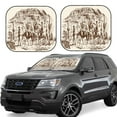 thumbnail image 1 of Kll Western Desert Cowboys2 Windshield Sun Shade 2-Piece Foldable Car Front Window Sunshade For Most Sedans Suv Truck- Medium, 1 of 7