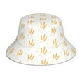 thumbnail image 1 of Kll Wheat Bucket Hat for Women Men Packable Travel Beach Sun Hat Outdoor Rave Accessories Reflective Fisherman Cap, 1 of 6