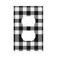thumbnail image 1 of Kll White And Black Plaid Pattern Wall Plate,Gloss Finish,Standard Size 1 - 5" X 3", Polycarbonate Thermoplastic,Electric Receptacle Plug Covers, 1 of 8