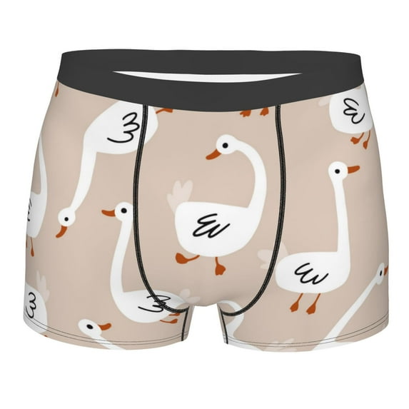 Kll White Goose Men'S Cotton Boxer Briefs Underwear-Small