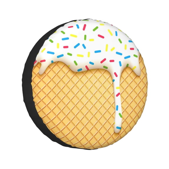 Kll White Ice Cream Tire Cover,Universal Wheel Tire Cover For Trailer, Rv, Suv, Truck,Camper And Many Vehicle,(17 Inch)