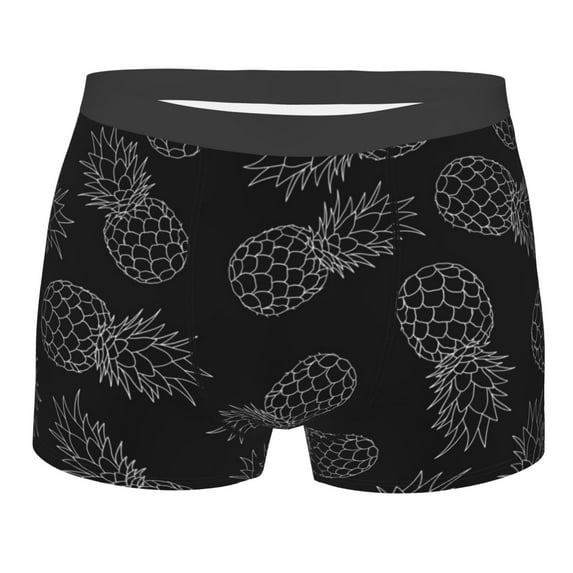 Kll White Pineapples Men'S Cotton Boxer Briefs Underwear-Xx-Large