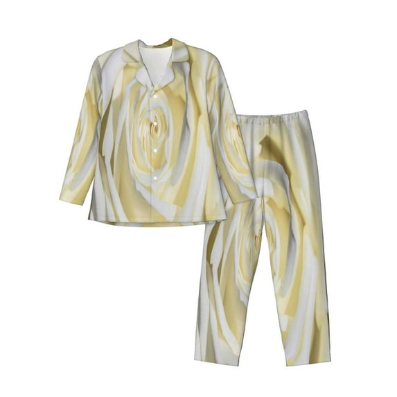Kll White Rose Sleepwear Mens Flannel Pajamas,Long Cotton Pj Set