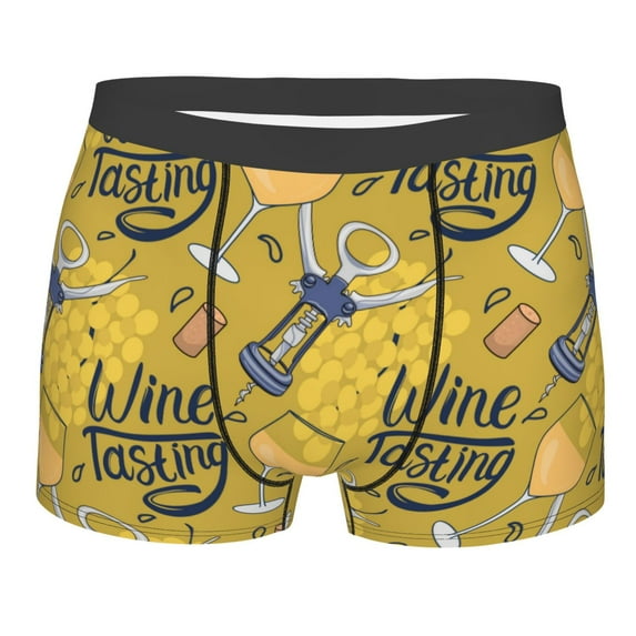 Kll White Wine Seamless Men'S Cotton Boxer Briefs Underwear-Large