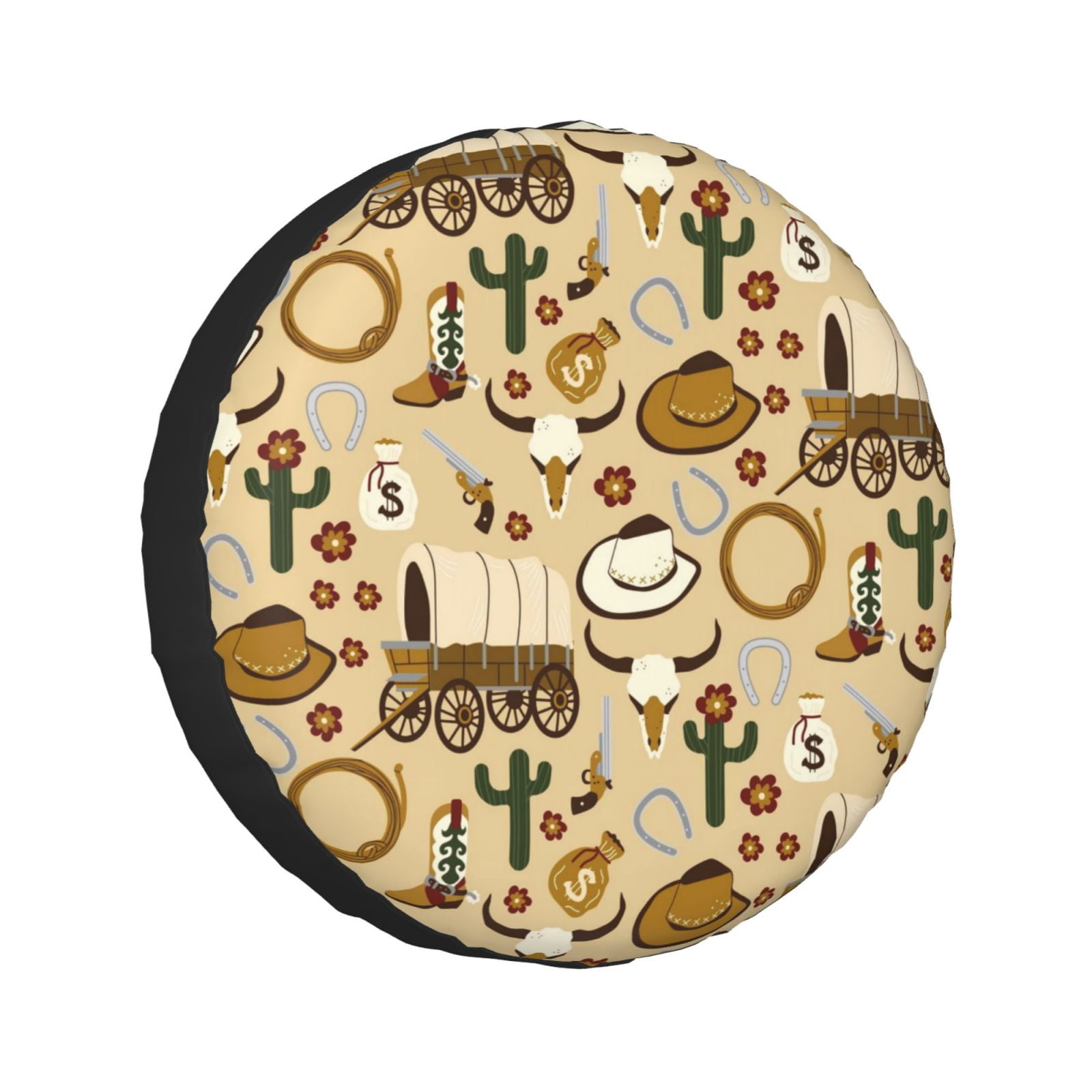 Cafetime Spare Tire Cover - Chile Flag Design, Universal Fit For 17-Inch Tires, With Camera Hole