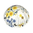 thumbnail image 1 of Kll Wildflower Honeybee Pattern Shower Cap & Bath Cap For Women,Reversible Oversized Waterproof Shower Caps For All Hair Lengths,Elastic Reusable Bathing Hair Cap, 1 of 9