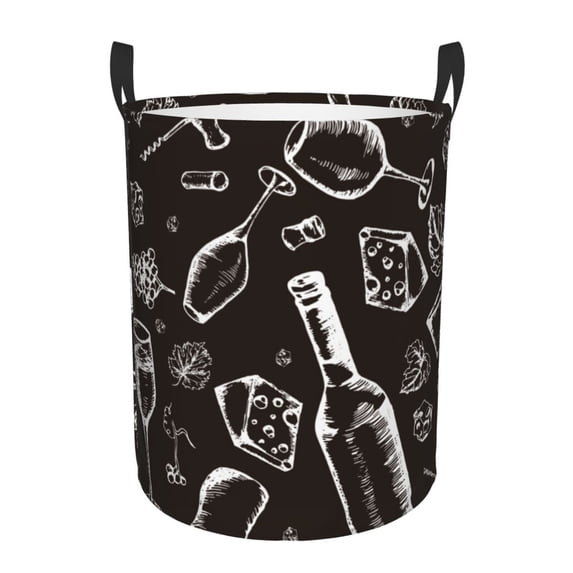 Kll Wine Seamless Waterproof Foldable Laundry Hamper Bucket With Handles For Storage Bin,Kids Room,Home Organizer (Medium)
