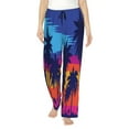 thumbnail image 1 of Kll Womens Beach With Palm Trees Print Pajama Pants Soft Pajama Bottoms For Women Cozy Lounge Pants, 1 of 9