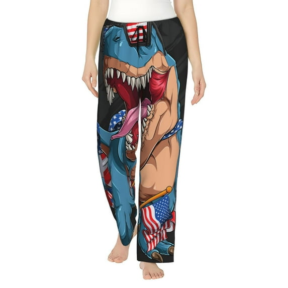 Kll Womens Blue Dinosaur Print Pajama Pants Soft Pajama Bottoms For Women Cozy Lounge Pants