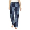 thumbnail image 1 of Kll Womens Blue Gingham Buffalo Check Print Pajama Pants Soft Pajama Bottoms For Women Cozy Lounge Pants, 1 of 9