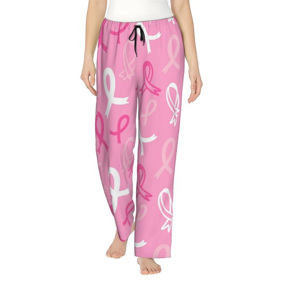 Kll Womens Breast Cancer Awareness (3) Print Pajama Pants Soft Pajama Bottoms For Women Cozy Lounge Pants