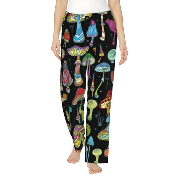 Kll Womens Bright Mushrooms Print Pajama Pants Soft Pajama Bottoms For Women Cozy Lounge Pants