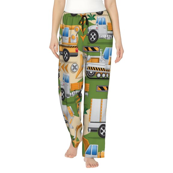 Kll Womens Construction Machinery1 Print Pajama Pants Soft Pajama Bottoms For Women Cozy Lounge Pants