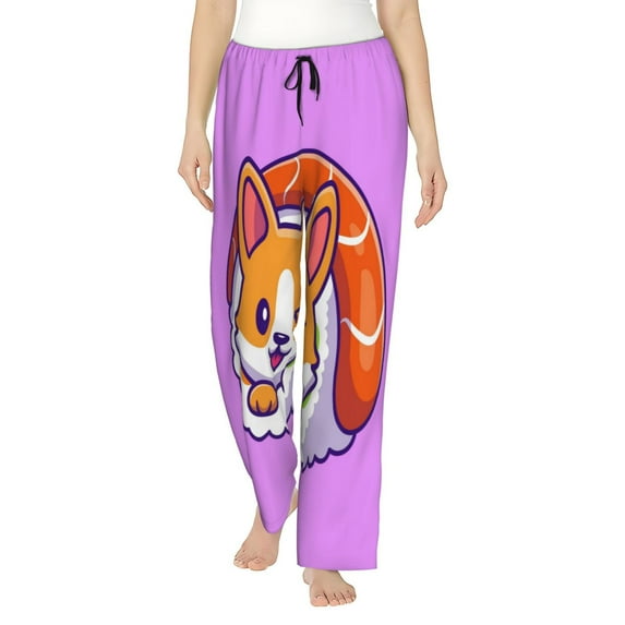 Kll Womens Corgi In Sushi Roll Print Pajama Pants Soft Pajama Bottoms For Women Cozy Lounge Pants
