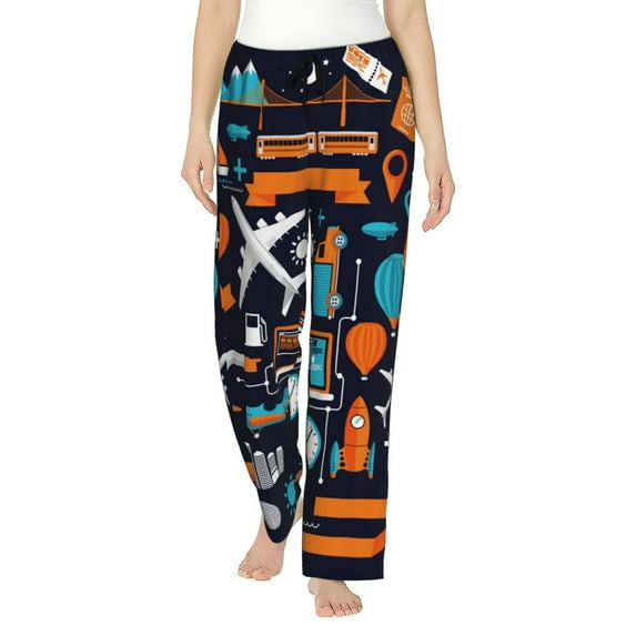 Kll Womens Creative Transport Print Pajama Pants Soft Pajama Bottoms For Women Cozy Lounge Pants