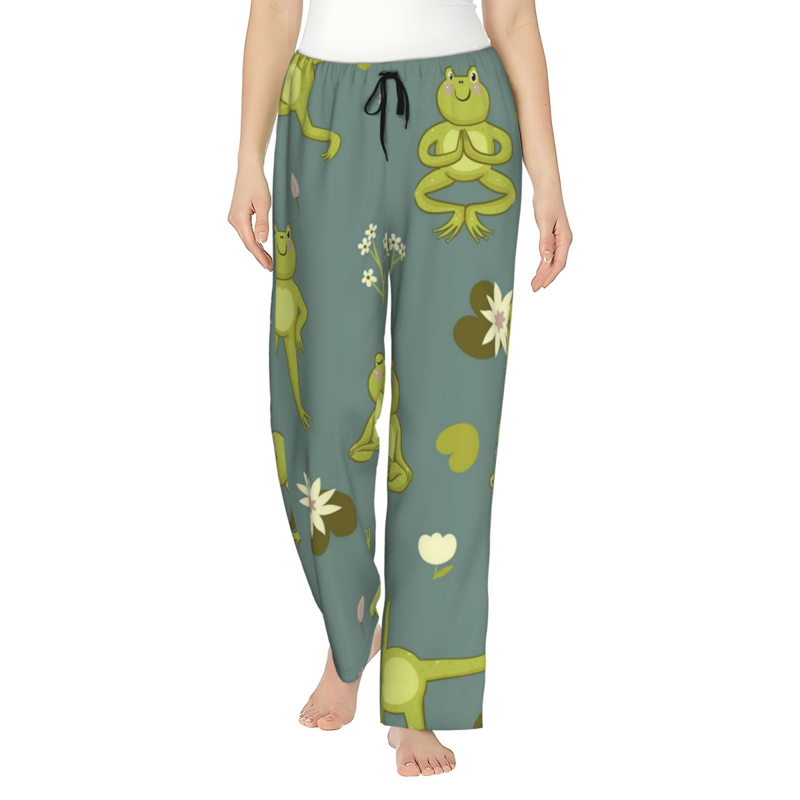 Kll Womens Cute Yoga Frogs Print Pajama Pants Soft Pajama Bottoms For ...