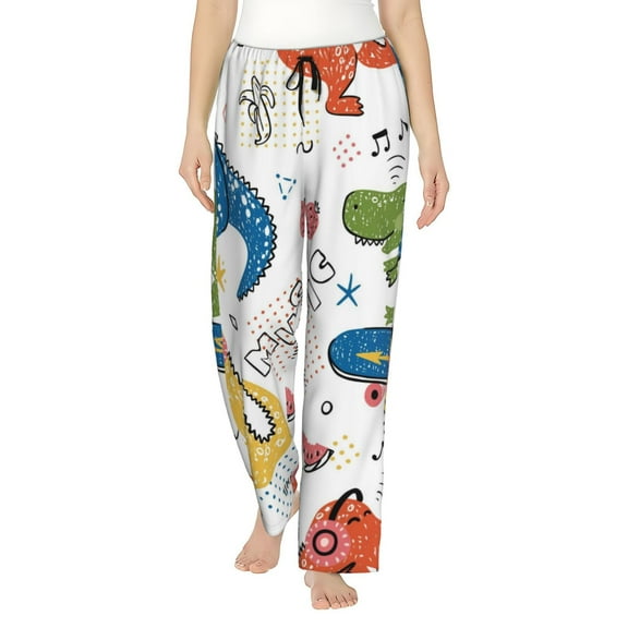 Kll Womens Dinosaur Print Pajama Pants Soft Pajama Bottoms For Women Cozy Lounge Pants