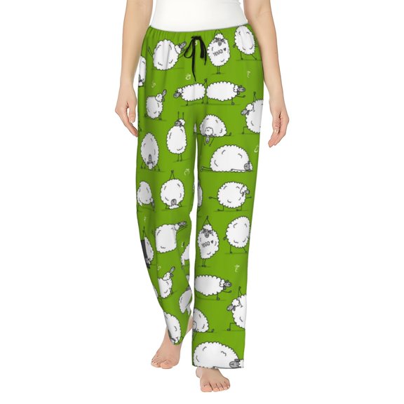 Kll Womens Funny Sheep Doing Yoga Print Pajama Pants Soft Pajama Bottoms For Women Cozy Lounge Pants