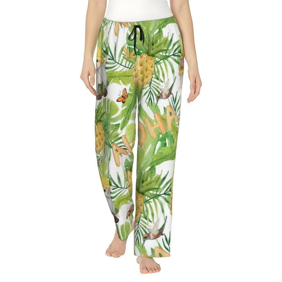 Kll Womens Gnome And Pineapple Print Pajama Pants Soft Pajama Bottoms For Women Cozy Lounge Pants