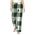thumbnail image 1 of Kll Womens Green White Lumberjack Plaid Print Pajama Pants Soft Pajama Bottoms For Women Cozy Lounge Pants, 1 of 9