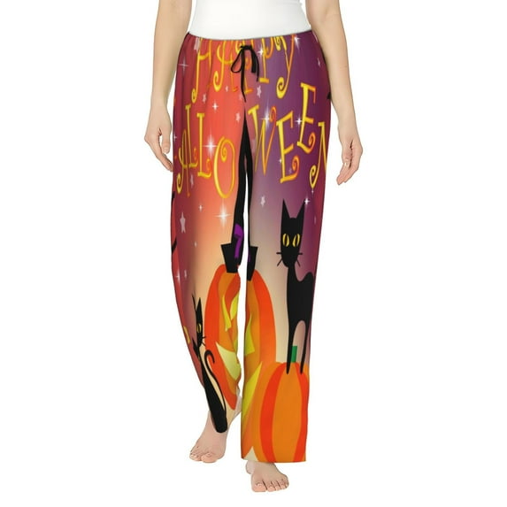 Kll Womens Halloween Print Pajama Pants Soft Pajama Bottoms For Women Cozy Lounge Pants