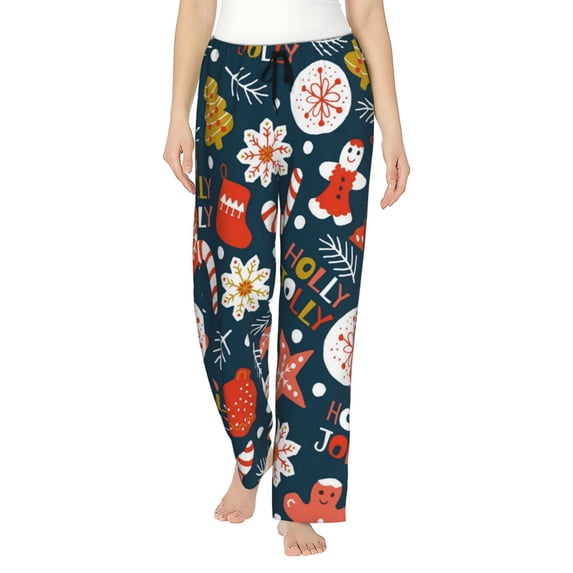 Kll Womens Holiday Christmas Cookies Print Pajama Pants Soft Pajama Bottoms For Women Cozy Lounge Pants