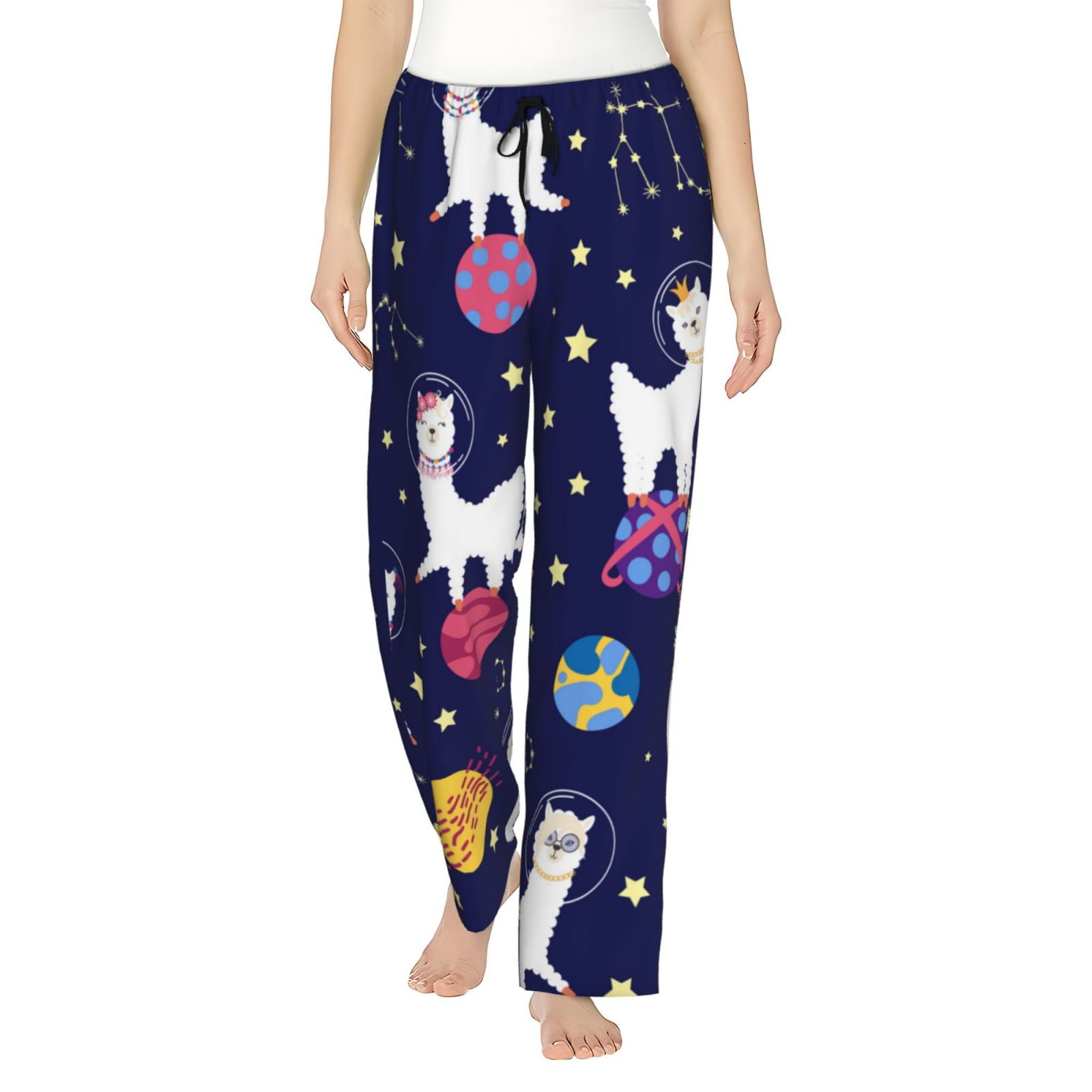 Kll Womens Lama In Space Print Pajama Pants Soft Pajama Bottoms For ...