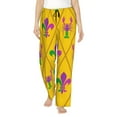 thumbnail image 1 of Kll Womens Mardi Gras Crayfish And Fleur De Lis Print Pajama Pants Soft Pajama Bottoms For Women Cozy Lounge Pants, 1 of 9