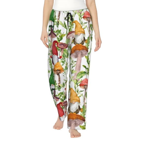 Kll Womens Mushrooms Gnomes Print Pajama Pants Soft Pajama Bottoms For Women Cozy Lounge Pants