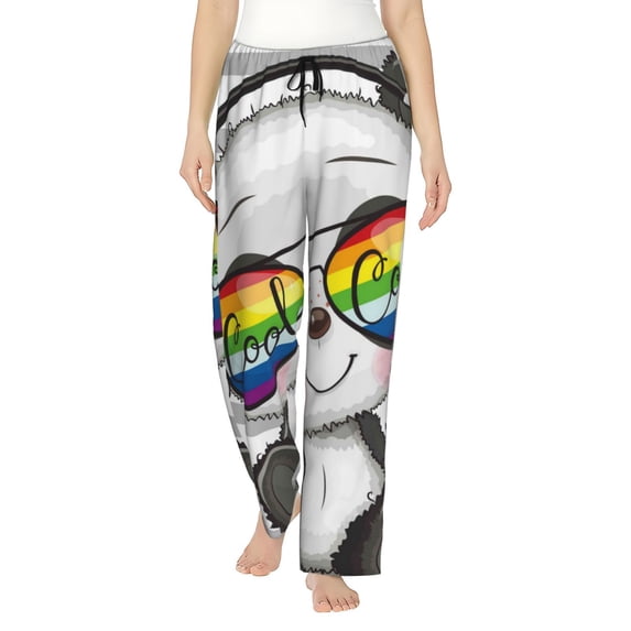 Kll Womens Panda With Sun Glasses Print Pajama Pants Soft Pajama Bottoms For Women Cozy Lounge Pants