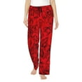 thumbnail image 1 of Kll Womens Red Rose Print Pajama Pants Soft Pajama Bottoms For Women Cozy Lounge Pants, 1 of 9